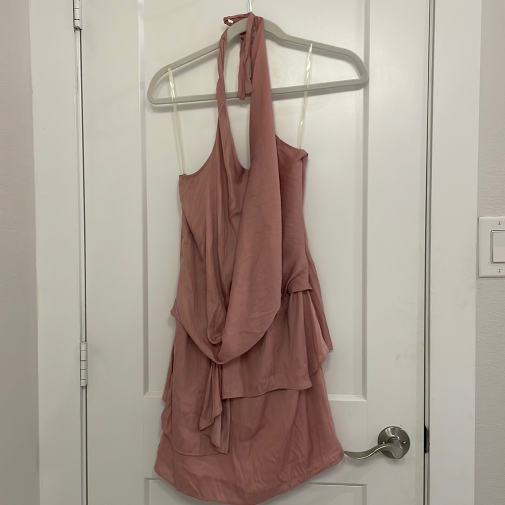 Do + Be Dusty Rose Silk Pink Mini Dress